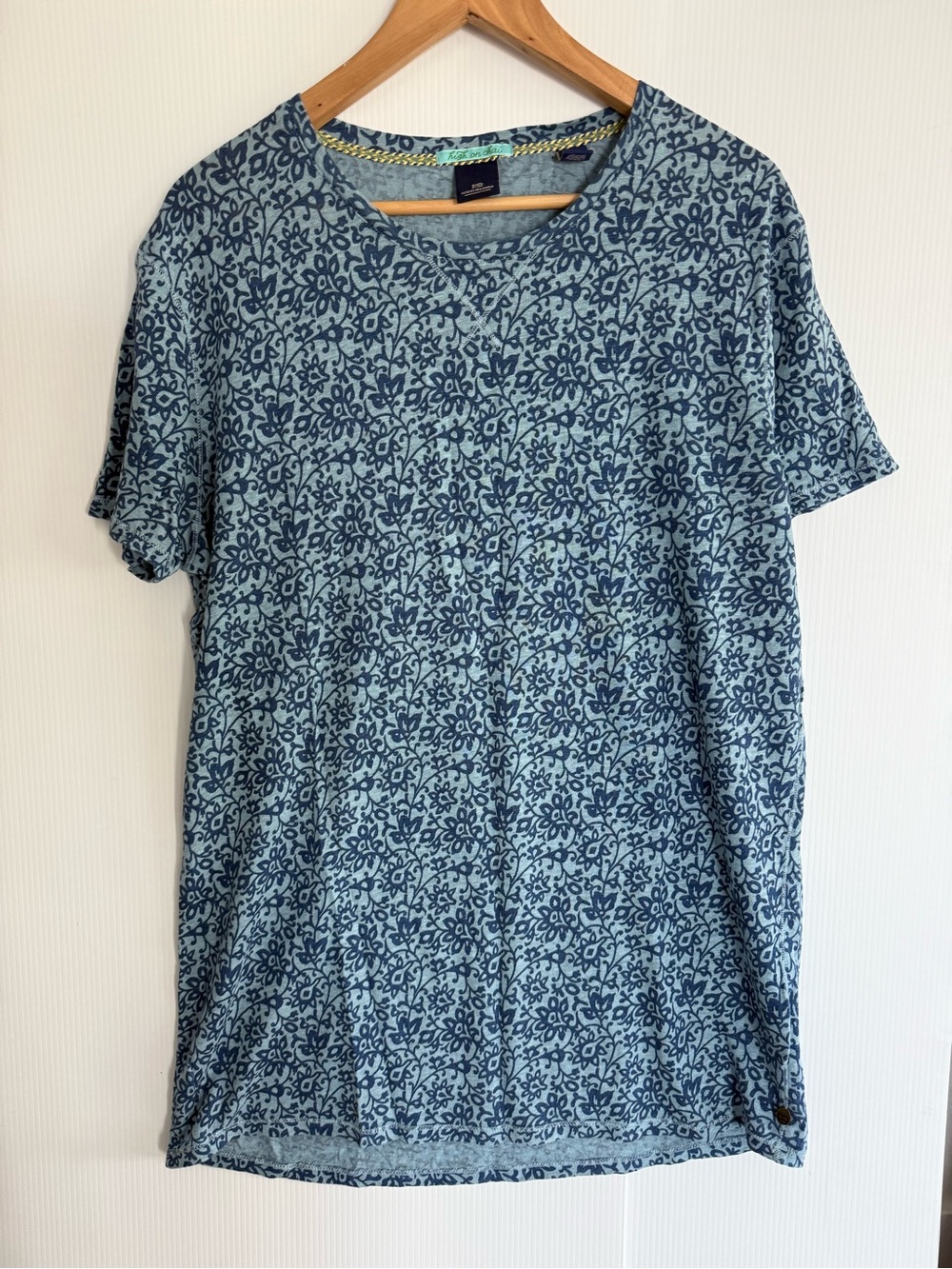 Scotch & Soda Linen Floral Crewneck Tee